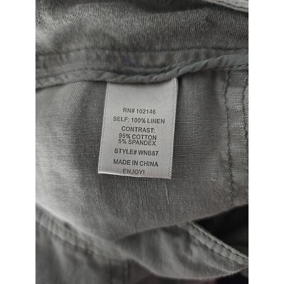 Michael Stars Drawstring Linen Wide Leg Pull On Grey Lounge Pants Size L Coastal - Picture 5 of 9